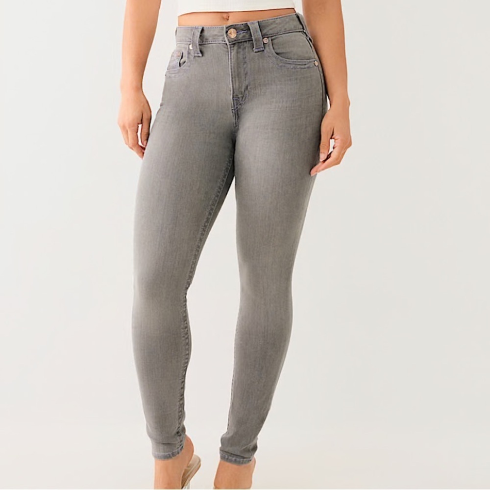 True Religion Curvy Women's Gray Skinny Jeans Women Size 34
